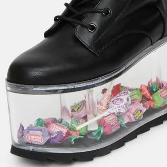 💥KILLER DESIGN💥YRU QLOUD CUSTOMIZABLE TRANSPARENT PLATFORM SHOES in BLACK - Picture 13 of 16